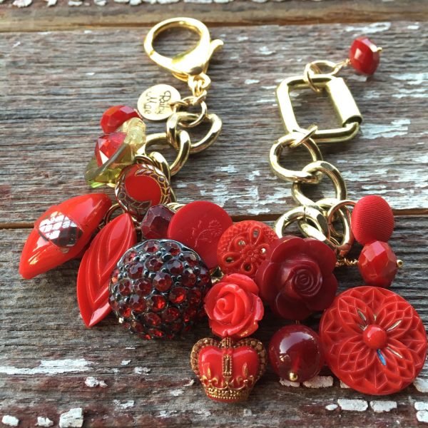 Red Glass Buttons Bracelet