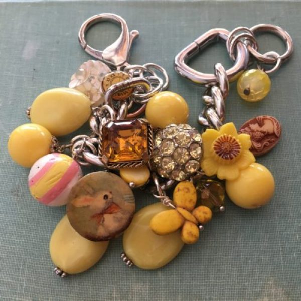 Yellow Theme Button & Charms Bracelets