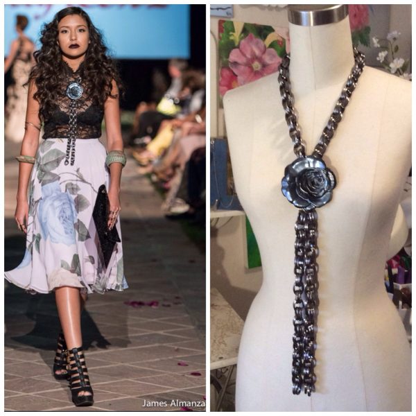 Stylist Audrey Kate Lopez asked me to create a hard edge/ chain jewelry to counter balance her soft floral collection.