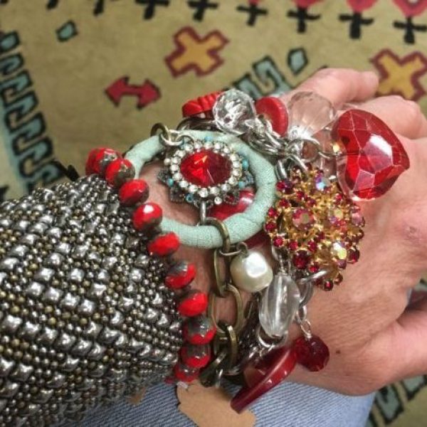 Elaine picked these two big & bold Ruby Mae necklaces from the Powells Feed & Tack Ol’ Fence Post event in Casa Grande.