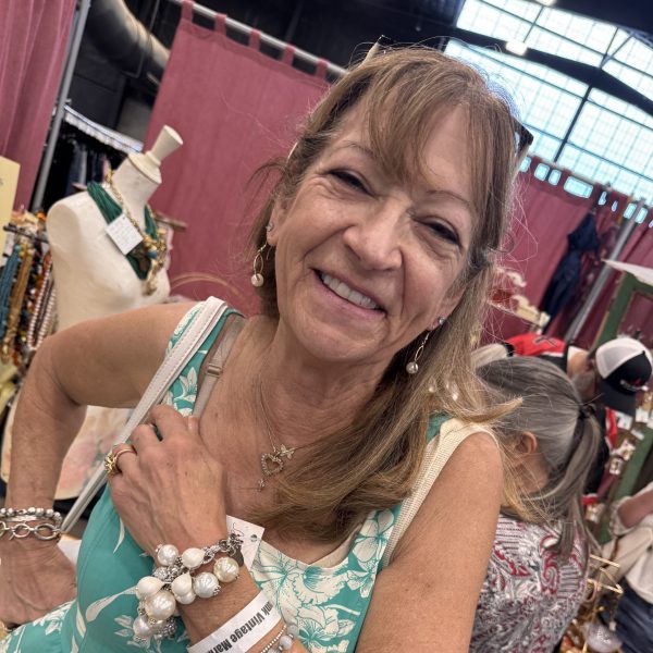 Junk In The Trunk Vintage Market shopper wearing her Ruby Mae piece