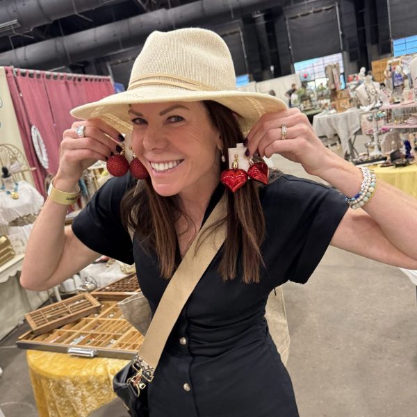 Ruby Mae shopper and her jumbo earrings