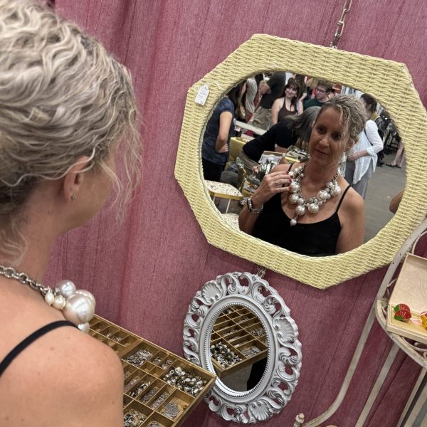 Junk In The Trunk Vintage Market shopper wearing her Ruby Mae piece