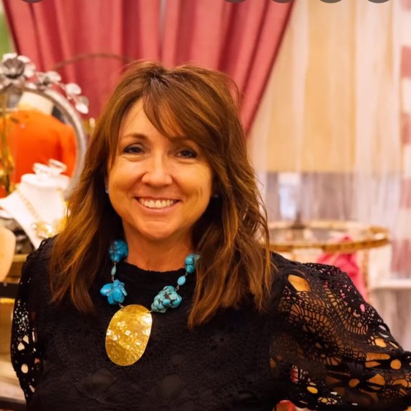 Ruby Mae creator Leah in one of her necklaces
